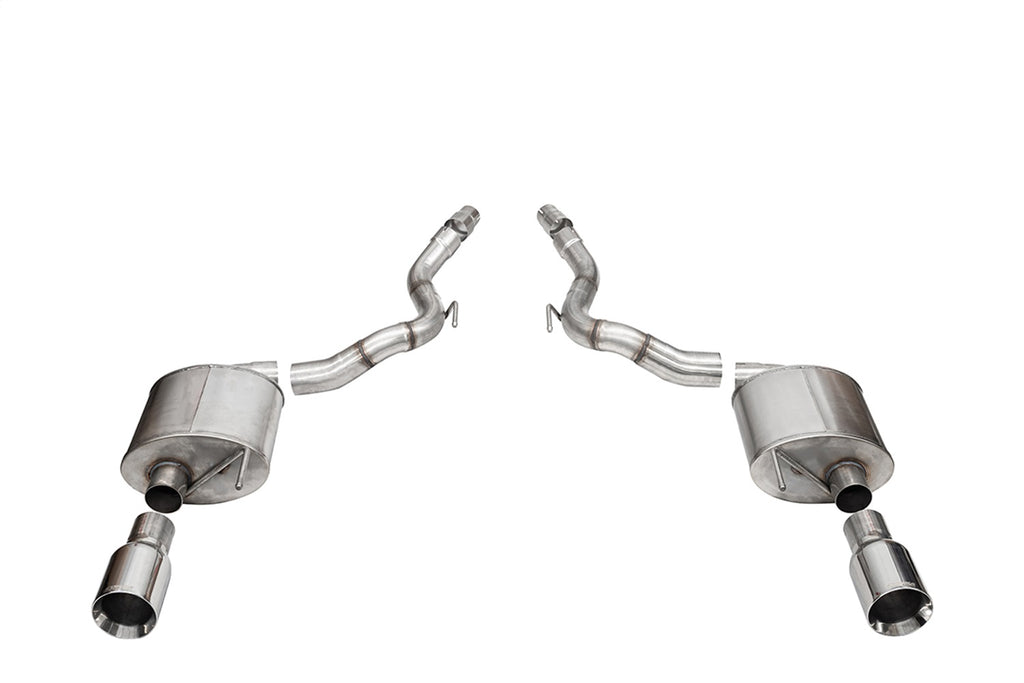 Corsa Performance 21277 3.0in. Dual Rear Exit Axle-Back Exhaust System with 4.5in. Polished Straight Cut for Select Ford Mustang