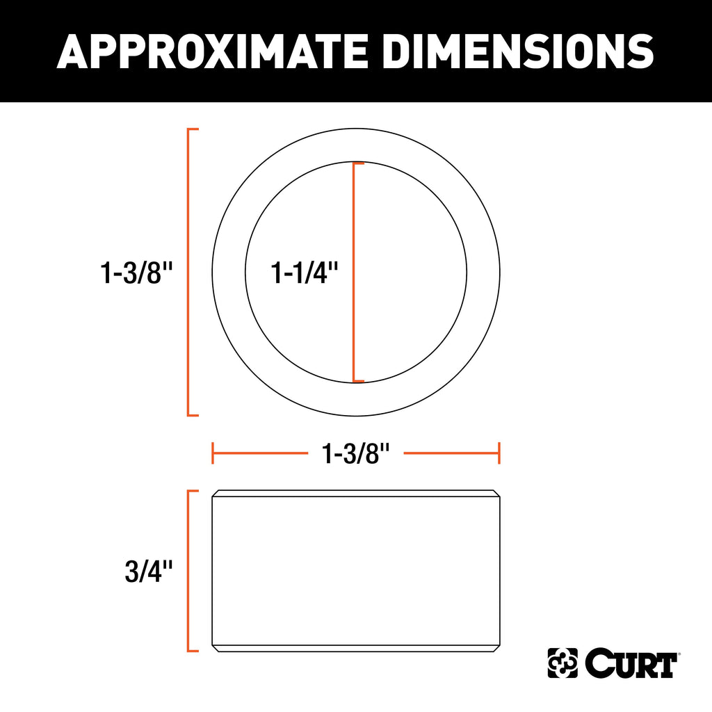 CURT 21300 Trailer Ball Reducer Bushing (From 1-3/8" to 1-1/4" Stem)