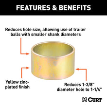 Load image into Gallery viewer, CURT 21300 Trailer Ball Reducer Bushing (From 1-3/8" to 1-1/4" Stem)