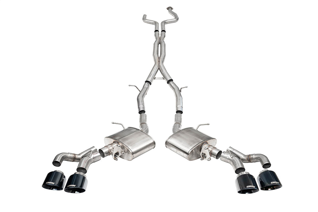 Corsa Performance 21320BLK 3in. Cat-Back Exhaust with Dual Mode Active Exhaust; Corsa Double X-Pipe; Dual R for Select Cadillac CT5