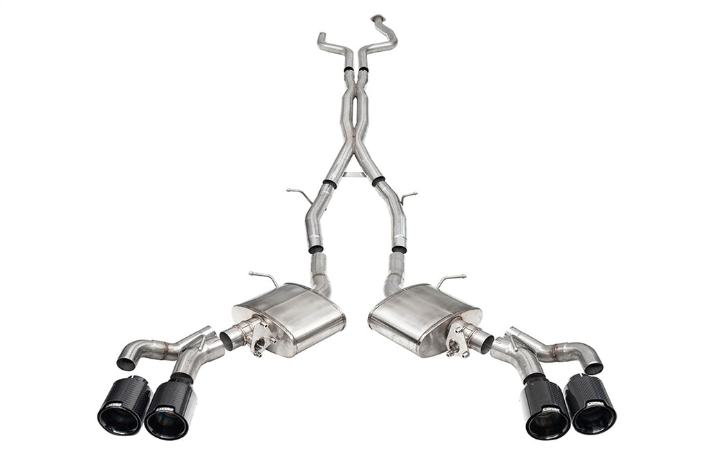 Corsa Performance 21320CFBLK 3in. Cat-Back Exhaust with Dual Mode Active Exhaust; Corsa Double X-Pipe; Dual R for Select Cadillac CT5