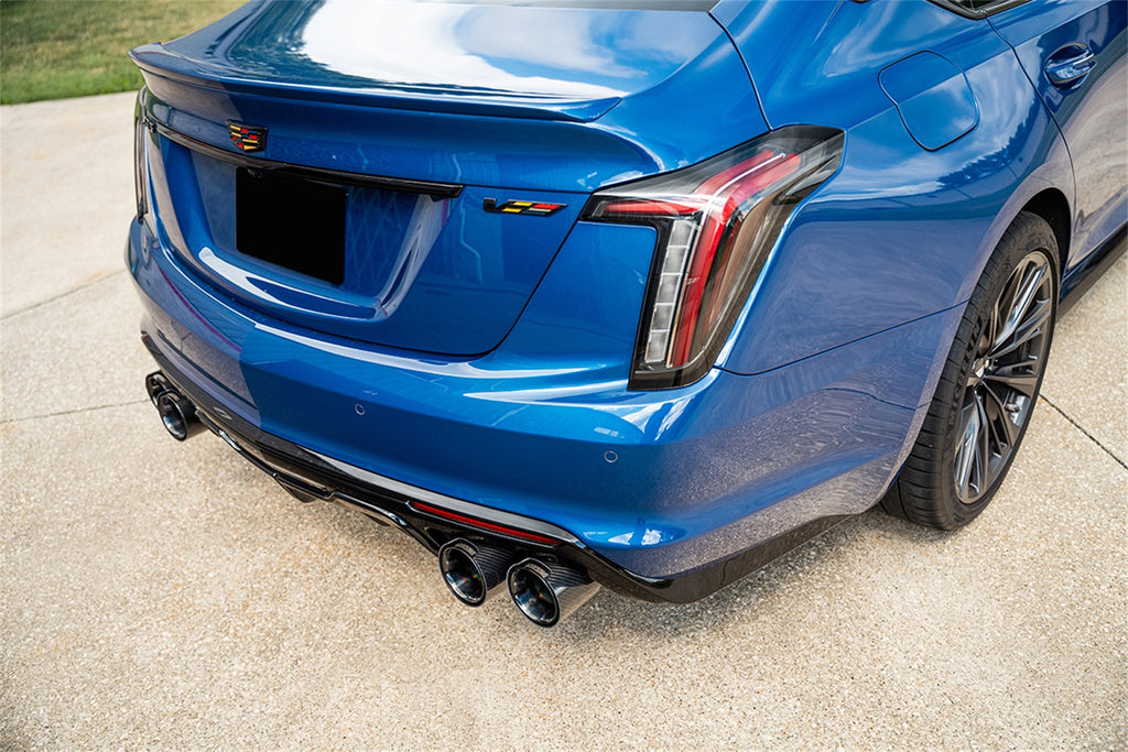 Corsa Performance 21320CFBLK 3in. Cat-Back Exhaust with Dual Mode Active Exhaust; Corsa Double X-Pipe; Dual R for Select Cadillac CT5