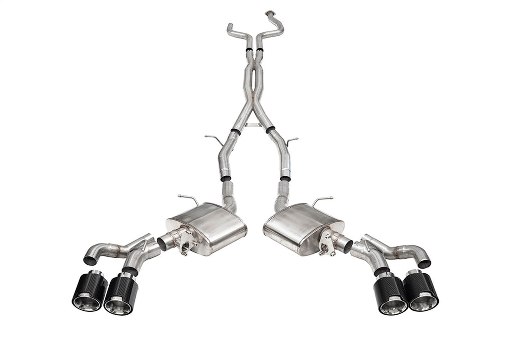Corsa Performance 21320CF 3in. Cat-Back Exhaust with Dual Mode Active Exhaust; Corsa Double X-Pipe; Dual R for Select Cadillac CT5