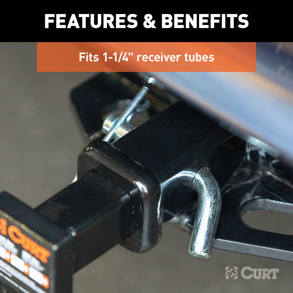 CURT 21403 1/2" Hitch Pin with Groove (1-1/4" Receiver, Zinc)