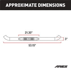 ARIES 214048 3in. Round Black Stainless Side Bars; Select Silverado; Sierra 1500; 2500; 3500 - Truck Part Superstore
