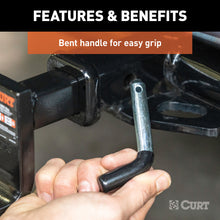 Load image into Gallery viewer, CURT 21411 1/2" Hitch Pin (1-1/4" Receiver, Zinc with Rubber Grip, Packaged)