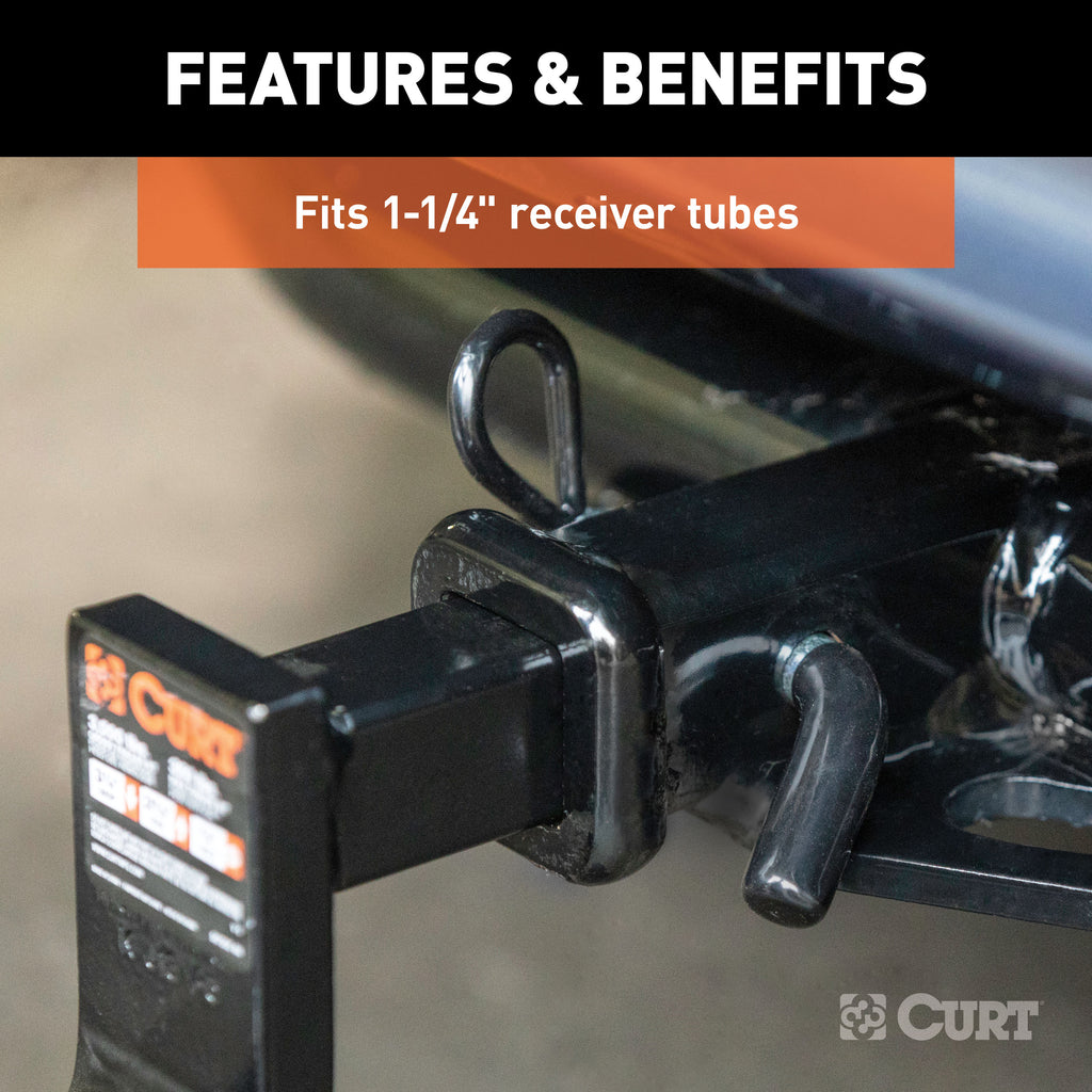 CURT 21411 1/2" Hitch Pin (1-1/4" Receiver, Zinc with Rubber Grip, Packaged)