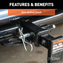 Load image into Gallery viewer, CURT 21502 1/2" Hitch Pin with 5/8" Adapter (1-1/4" or 2" Receiver, Zinc, Packaged)