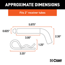 Load image into Gallery viewer, CURT 21504 5/8" Hitch Pin with Groove (2" Receiver, Zinc)