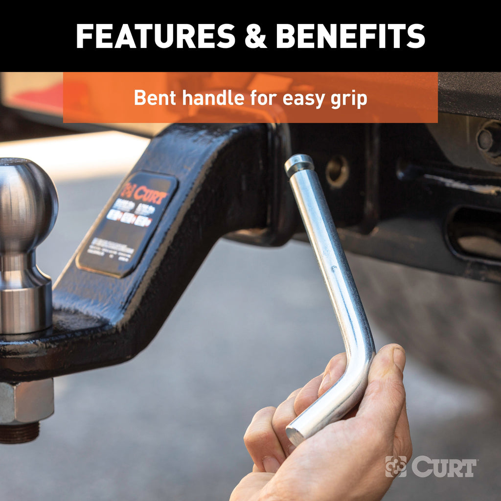 CURT 21506 Heavy-Duty 5/8" Hitch Pin with Groove (2-1/2" or 3" Receiver, Zinc, Packaged)