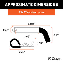 Load image into Gallery viewer, CURT 21510 5/8" Hitch Pin (2" Receiver, Zinc with Rubber Grip)