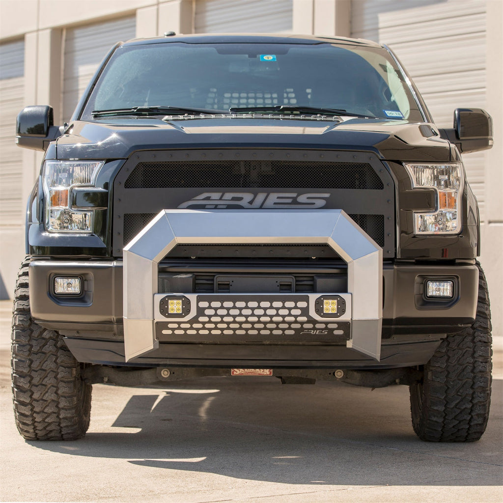 ARIES 2152100 AdvantEDGE 5-1/2in. Chrome Aluminum Bull Bar with Lights; Select Toyota Tundra - Truck Part Superstore