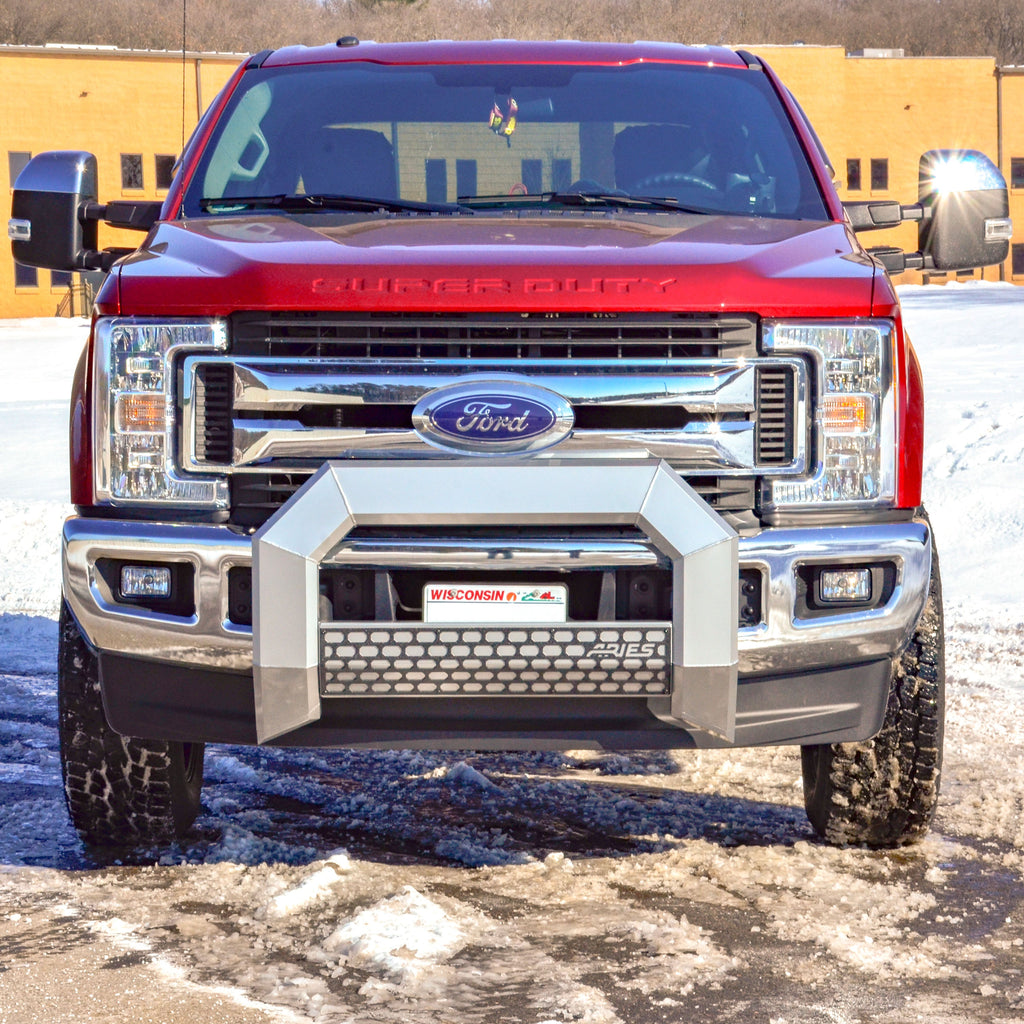 ARIES 2153003 AdvantEDGE 5-1/2in. Chrome Aluminum Bull Bar; Select Ford F250; F350; F450; F550 - Truck Part Superstore