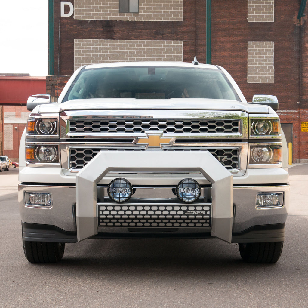 ARIES 2154001 AdvantEDGE 5-1/2in. Chrome Aluminum Bull Bar; Select Silverado; Sierra 2500; 350 - Truck Part Superstore