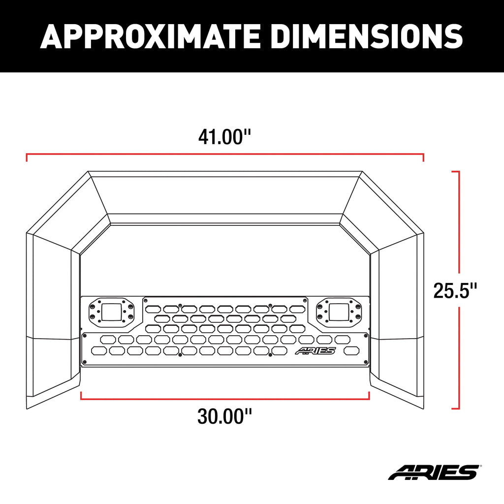 ARIES 2154100 AdvantEDGE 5-1/2in. Chrome Aluminum Bull Bar with Lights; Select Silverado; Sier - Truck Part Superstore