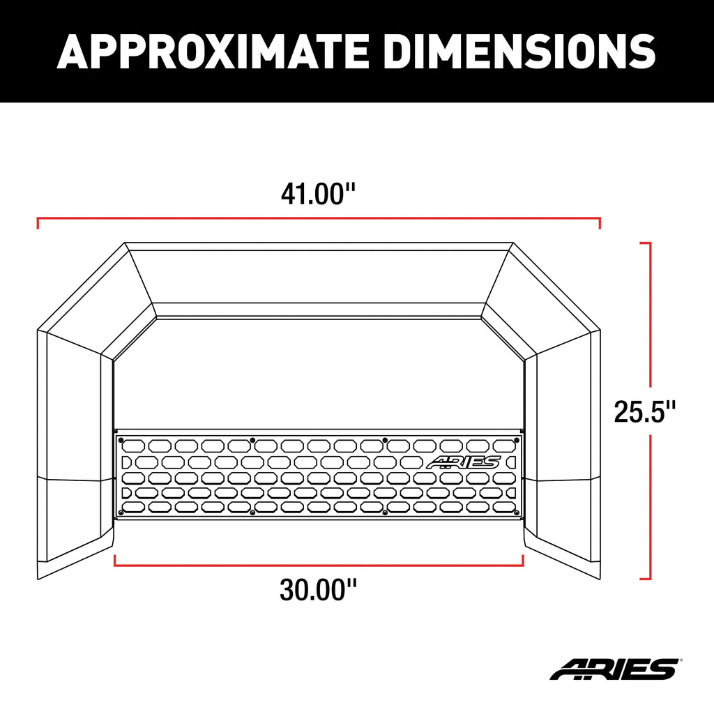 ARIES 2155000 ARIES 2155000 AdvantEDGE Chrome Aluminum Truck Bull Bar; Select Dodge; Ram 1500 - Truck Part Superstore