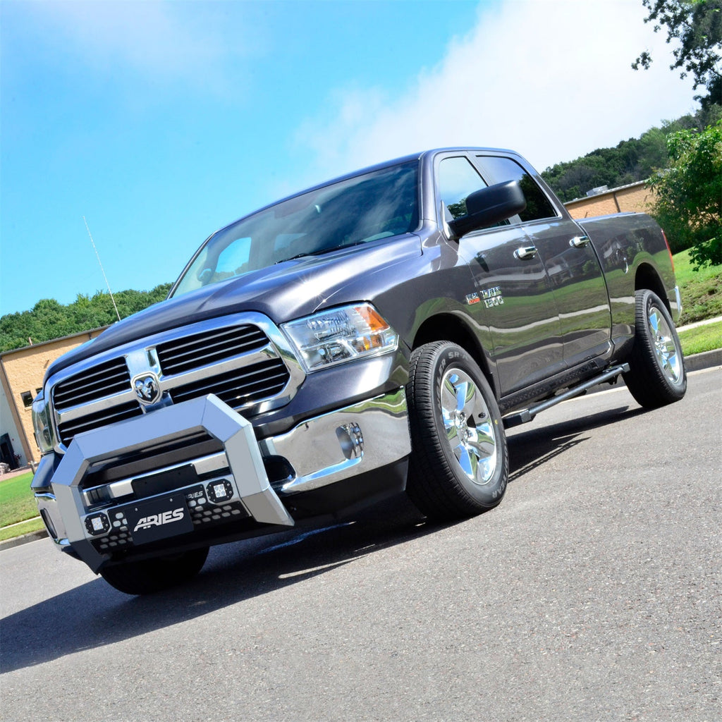 ARIES 2155100 AdvantEDGE 5-1/2in. Chrome Aluminum Bull Bar with Lights; Select Dodge; Ram 1500 - Truck Part Superstore