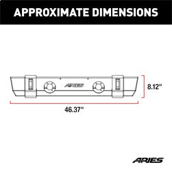 ARIES 2156000 TrailCrusher Jeep Wrangler JK Steel Front Bumper; 12.5K - Truck Part Superstore