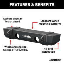 Load image into Gallery viewer, ARIES 2156000 TrailCrusher Jeep Wrangler JK Steel Front Bumper; 12.5K - Truck Part Superstore