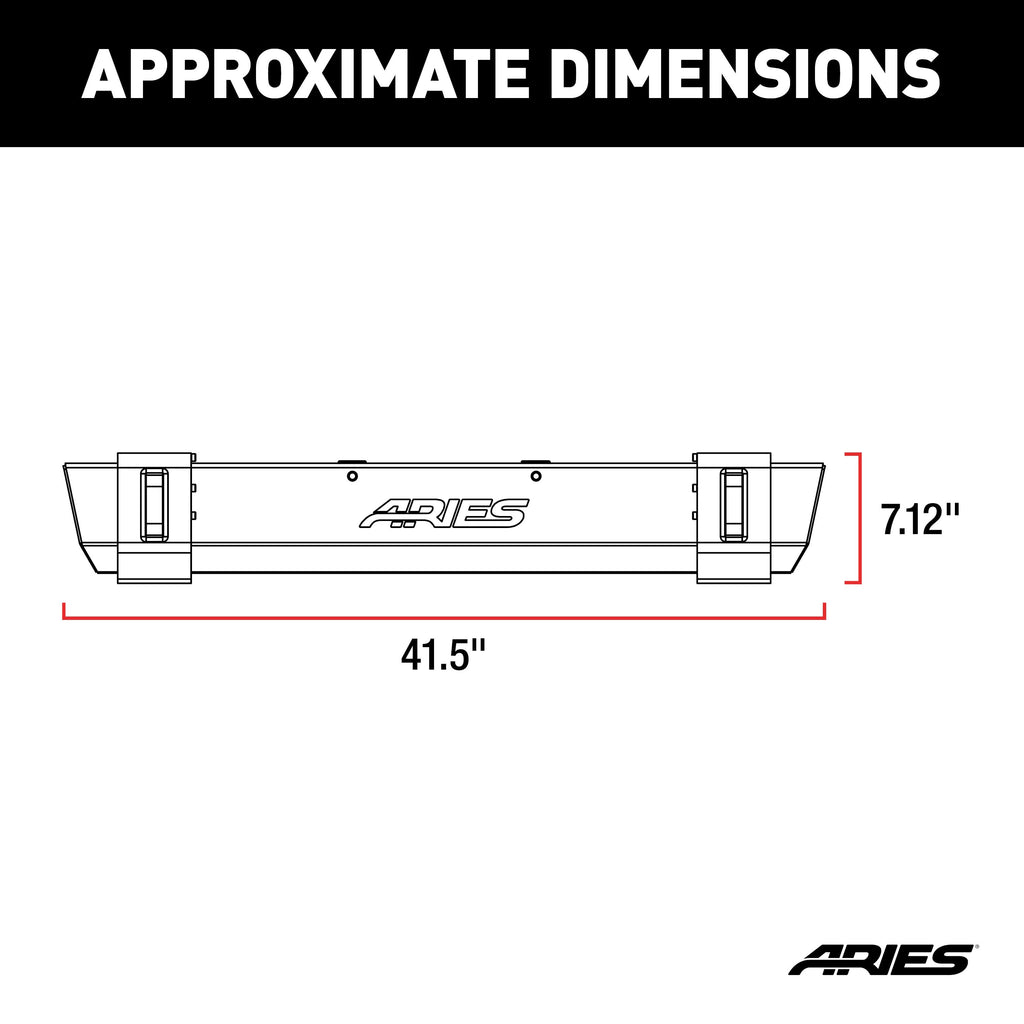 ARIES 2156001 TrailCrusher Jeep Wrangler TJ Steel Front Bumper, 9.5K for Select Jeep Wrangler