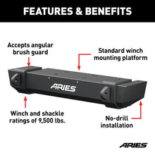 Load image into Gallery viewer, ARIES 2156001 TrailCrusher Jeep Wrangler TJ Steel Front Bumper, 9.5K for Select Jeep Wrangler