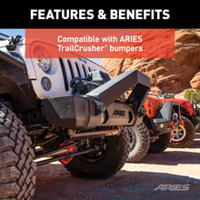 Load image into Gallery viewer, ARIES 2156050 TrailCrusher Jeep Wrangler, Gladiator Steel Front Bumper Angular Brush Guard for Select Jeep Wrangler