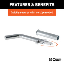 Load image into Gallery viewer, CURT 21561 1/2" Swivel Hitch Pin with 5/8" Adapter (1-1/4" or 2" Receiver, Zinc, Packaged)