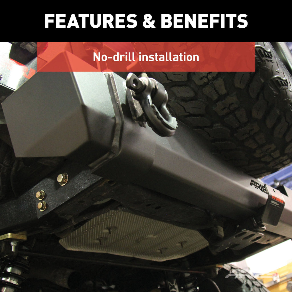 ARIES 2157000 TrailCrusher Jeep Wrangler JK Steel Rear Bumper; 12.5K - Truck Part Superstore