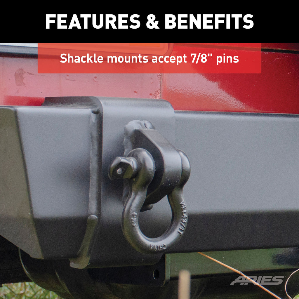 ARIES 2157001 TrailCrusher Jeep Wrangler TJ Steel Rear Bumper, 9.5K for Select Jeep Wrangler