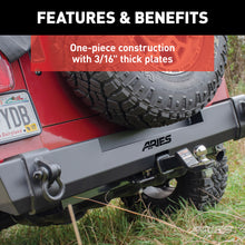 Load image into Gallery viewer, ARIES 2157001 TrailCrusher Jeep Wrangler TJ Steel Rear Bumper, 9.5K for Select Jeep Wrangler