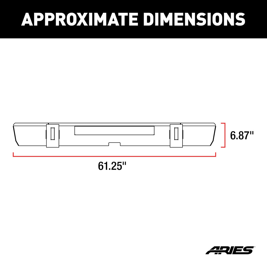 ARIES 2157002 TrailCrusher Jeep Wrangler JL Steel Rear Bumper, 12.5K for Select Jeep Wrangler