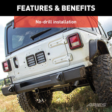 Load image into Gallery viewer, ARIES 2157002 TrailCrusher Jeep Wrangler JL Steel Rear Bumper, 12.5K for Select Jeep Wrangler