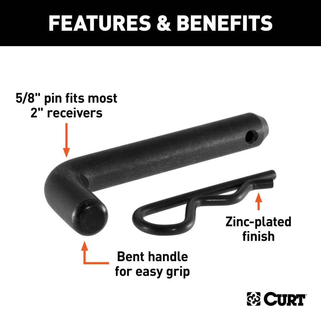 CURT 21578 5/8" Hitch Pin (2" Receiver, Black)