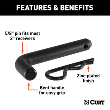 Load image into Gallery viewer, CURT 21579 5/8" Hitch Pin (2" Receiver, Black, Packaged)
