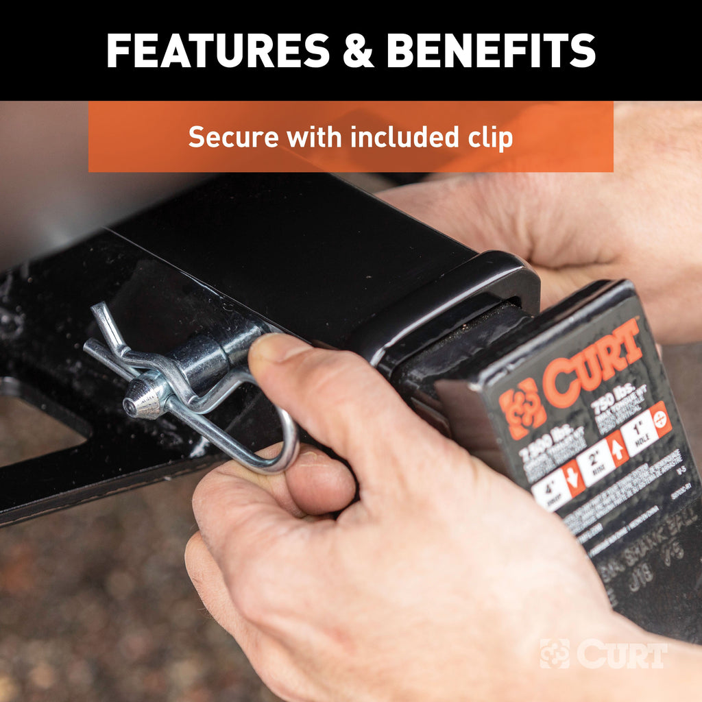 CURT 21580 5/8" Hitch Pin (2" or 2-1/2" Receiver, Zinc)