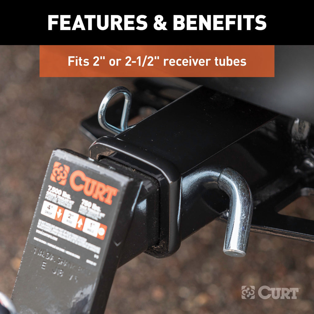 CURT 21580 5/8" Hitch Pin (2" or 2-1/2" Receiver, Zinc)