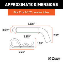Load image into Gallery viewer, CURT 21583 5/8" Hitch Pin with Groove (2" or 2-1/2" Receiver, Zinc, Packaged)