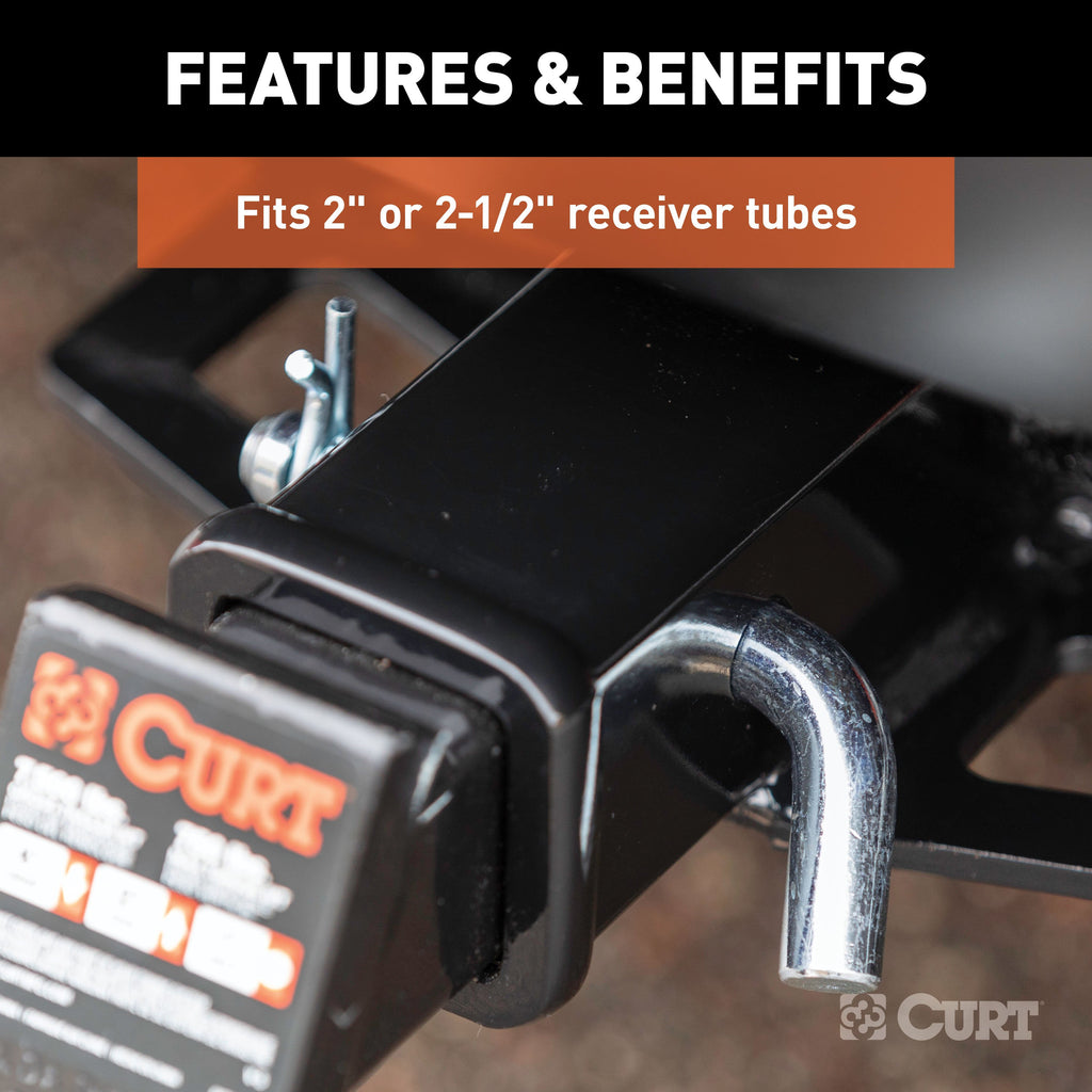 CURT 21583 5/8" Hitch Pin with Groove (2" or 2-1/2" Receiver, Zinc, Packaged)