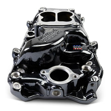 Load image into Gallery viewer, Edelbrock 2161-BP Performer 2-O Manifold for 1965-90 B/B Chevy Oval Port Heads, Black Plasma