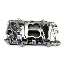 Load image into Gallery viewer, Edelbrock 2161-CP Performer 2-O Manifold for 1965-90 B/B Chevy Oval Port Heads, Chrome Plasma