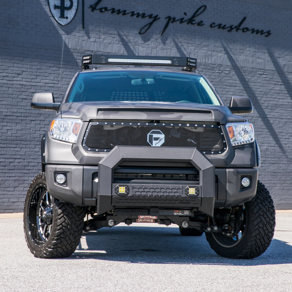 ARIES 2162100 AdvantEDGE 5-1/2in. Black Aluminum Bull Bar with Lights; Select Toyota Tundra - Truck Part Superstore