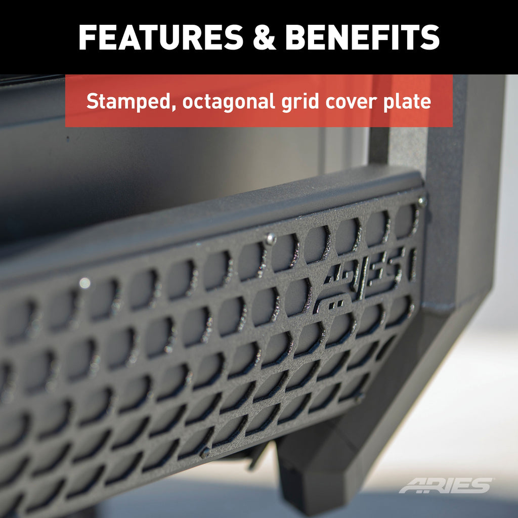 ARIES 2164001 AdvantEDGE 5-1/2in. Black Aluminum Bull Bar; Select Silverado; Sierra 2500; 3500 - Truck Part Superstore