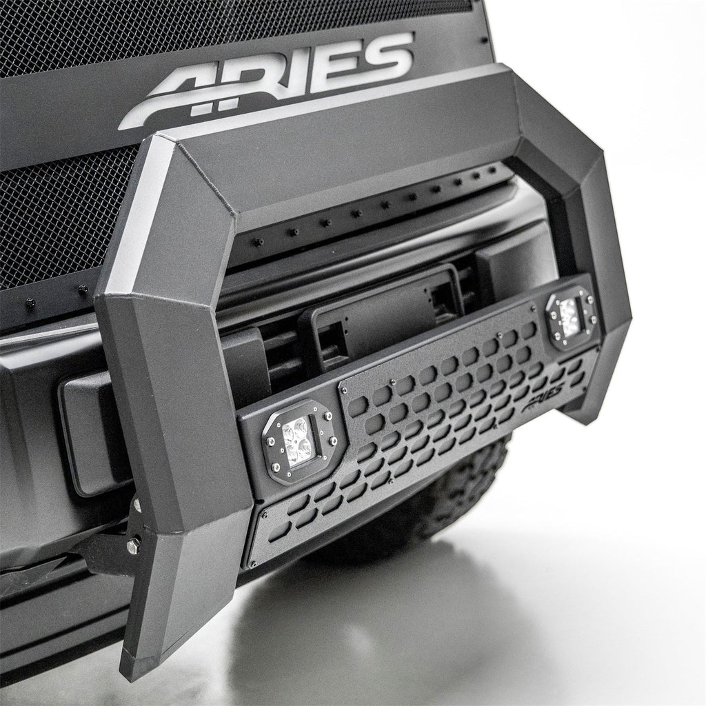 ARIES 2164103 AdvantEDGE 5-1/2in. Black Aluminum Bull Bar with Lights; Select Silverado; Sierr - Truck Part Superstore