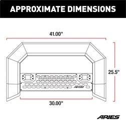 ARIES 2164103 AdvantEDGE 5-1/2in. Black Aluminum Bull Bar with Lights; Select Silverado; Sierr - Truck Part Superstore
