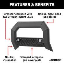 Load image into Gallery viewer, ARIES 2164103 AdvantEDGE 5-1/2in. Black Aluminum Bull Bar with Lights; Select Silverado; Sierr - Truck Part Superstore