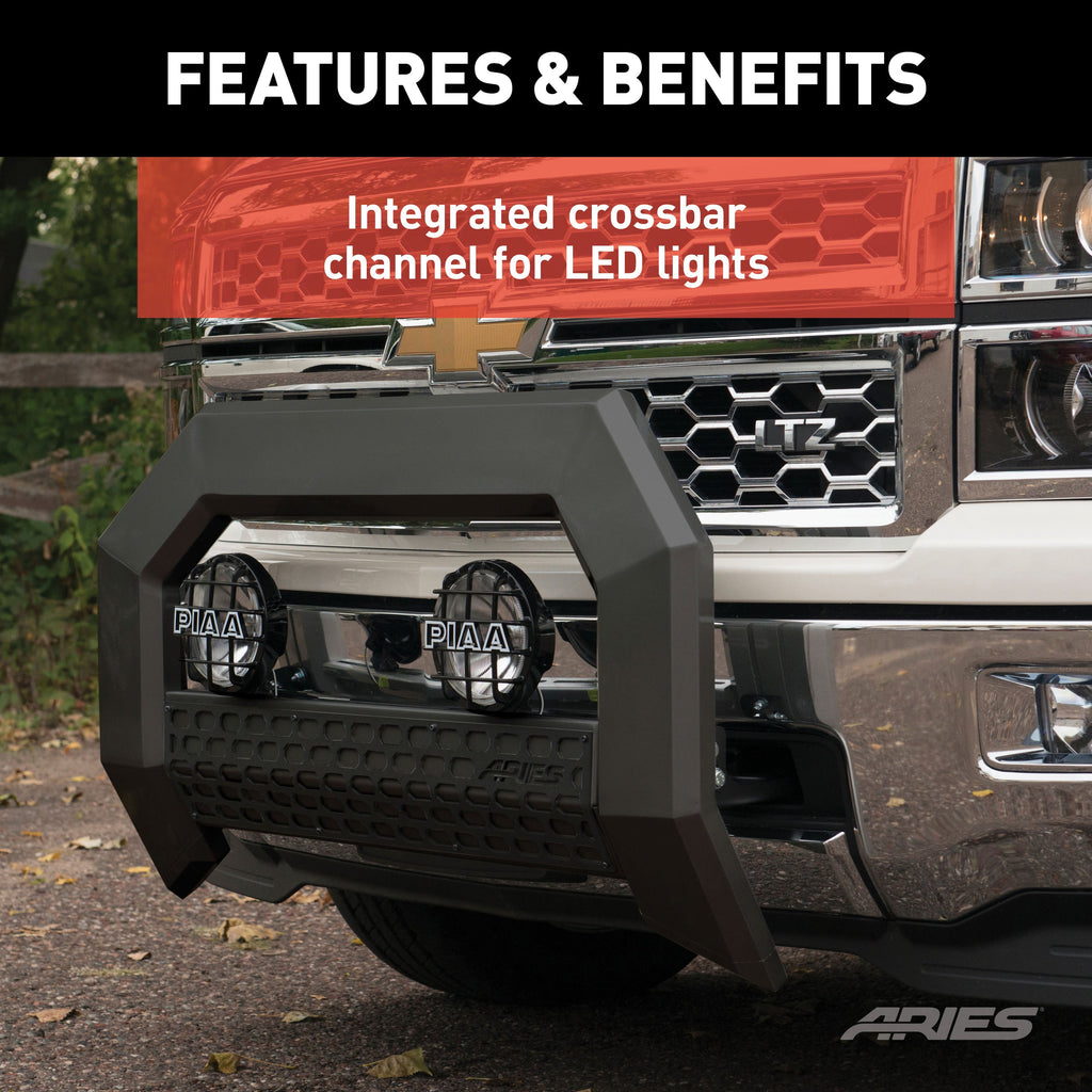 ARIES 2165000 ARIES 2165000 AdvantEDGE Black Aluminum Truck Bull Bar; Select Dodge; Ram 1500 - Truck Part Superstore