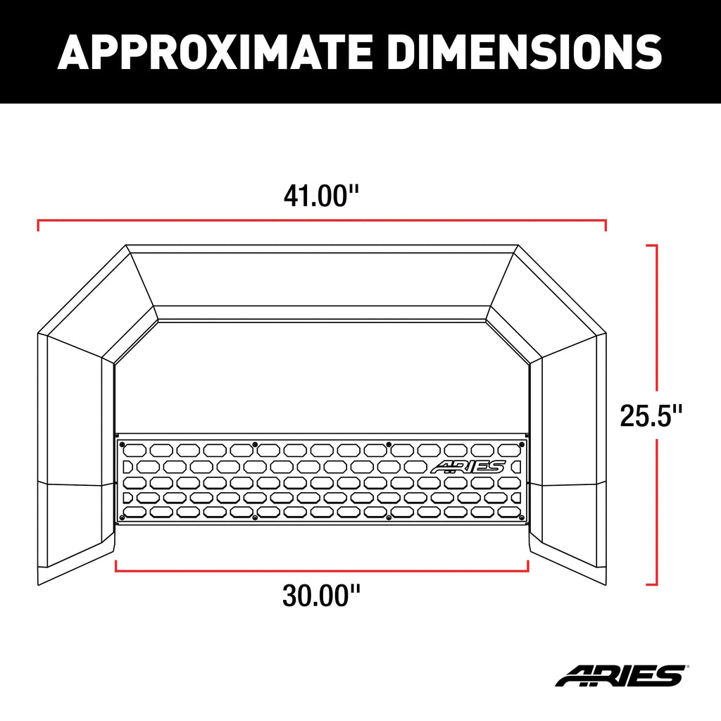 ARIES 2165002 ARIES 2165002 AdvantEDGE Black Aluminum Truck Bull Bar; Select Ram 1500 New Body - Truck Part Superstore