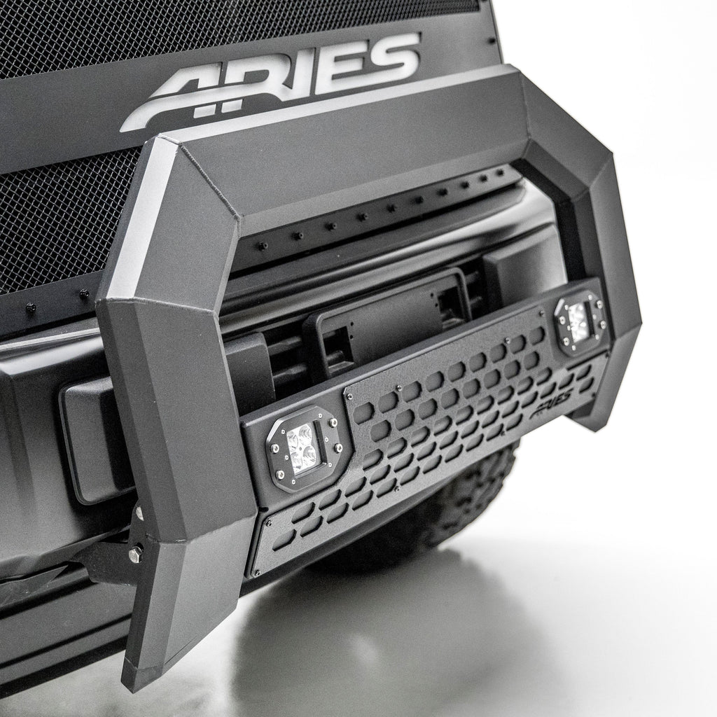 ARIES 2165101 AdvantEDGE 5-1/2in. Black Aluminum Bull Bar with Lights; Select Ram 2500; 3500 - Truck Part Superstore