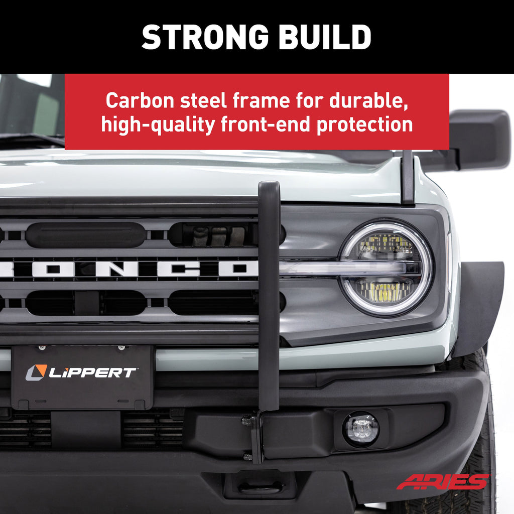 ARIES 2165200 ForeFront Black Steel Bull Bar for Ford Bronco for Select Ford Bronco