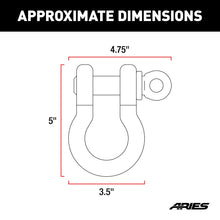 Load image into Gallery viewer, ARIES 2166071 Off-Road D-Ring Shackles (12,500 lbs, 2-Pack)